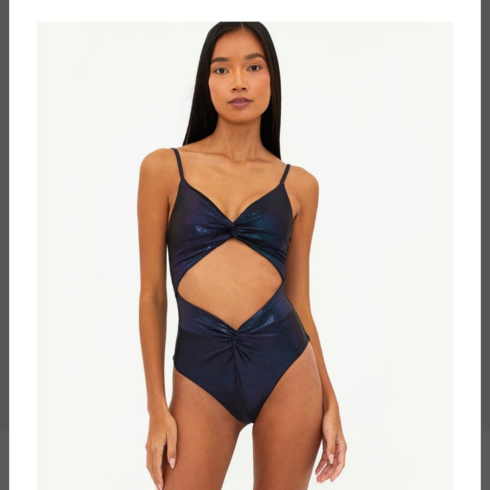NWT BEACH RIOT Aviva One-Piece -Shimmer Shadow - Size XS